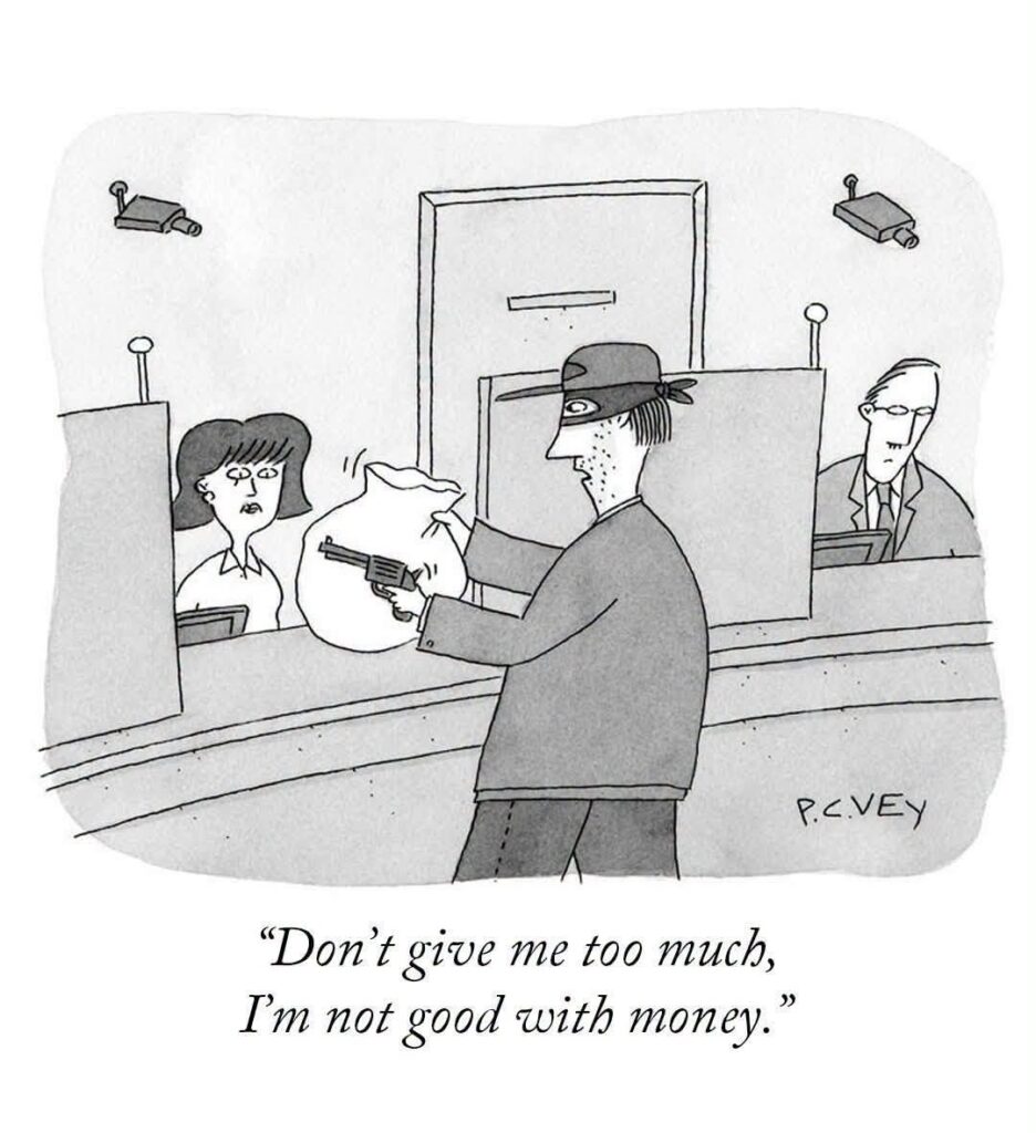 P. C. Vey Cartoon - Bank Robbery 
