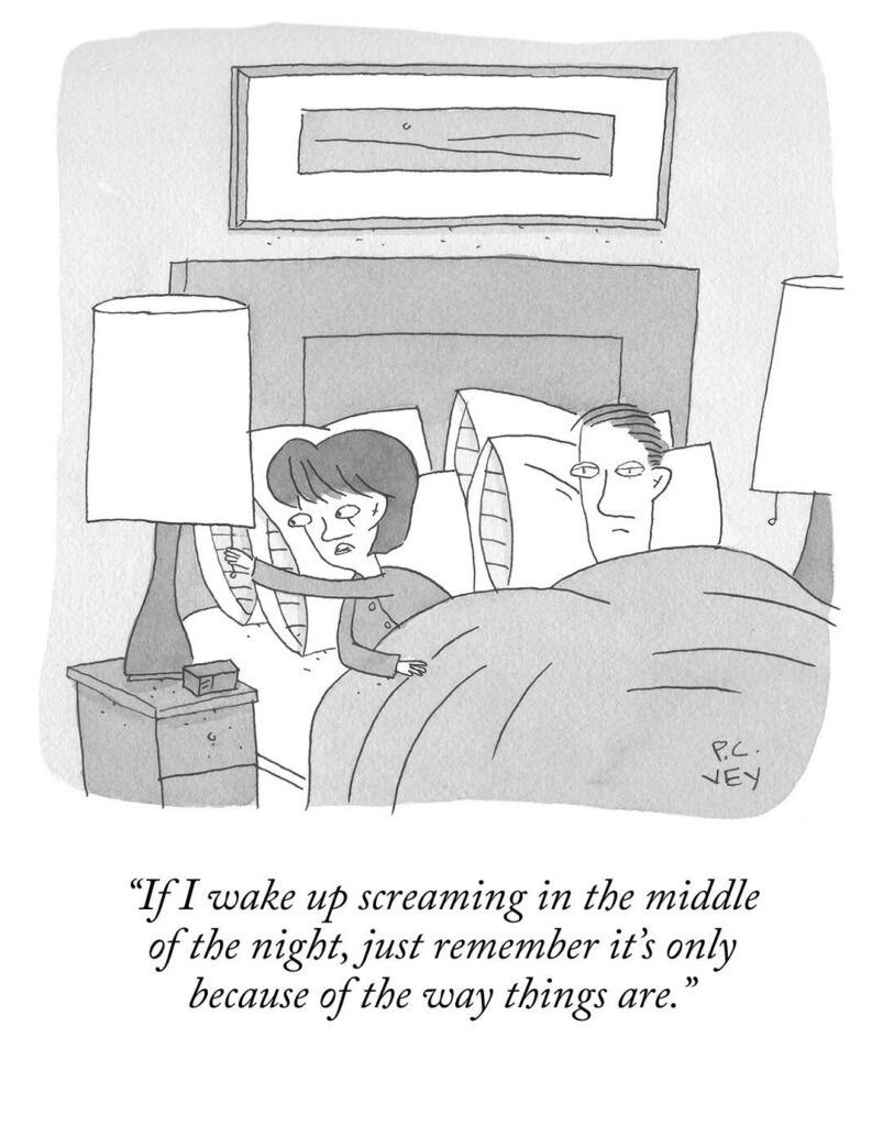 P. C. Vey Cartoon - Screaming in the Night