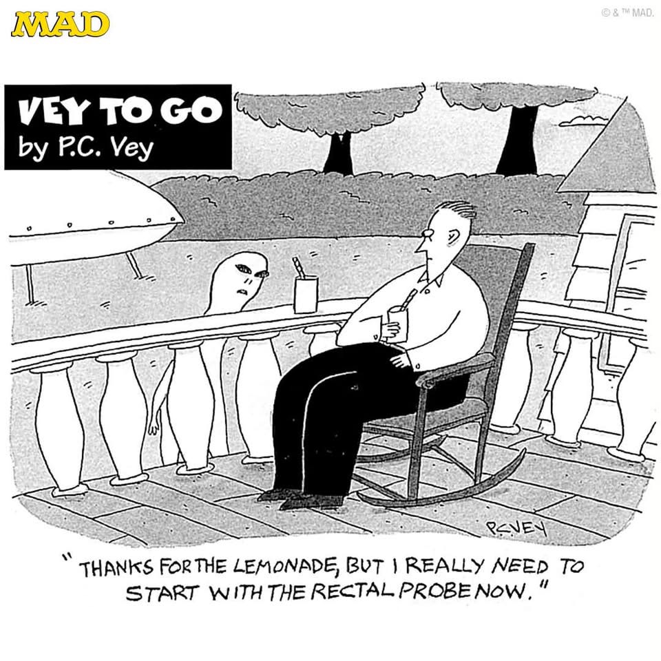 MAD Magazine: RIP to cartoonist and MAD contributor P.C. Vey. His musings about modern life (from both human and animal perspectives) will be greatly missed.