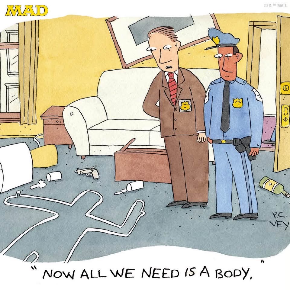 MAD Magazine: RIP to cartoonist and MAD contributor P.C. Vey. His musings about modern life (from both human and animal perspectives) will be greatly missed.