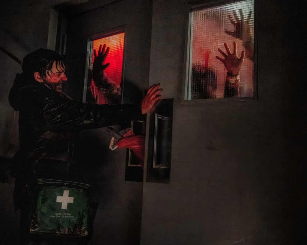 Austin Abrams in Resident Evil. Photograph: Dušan Martinček/Dušan Martinček/2026 CTMG, Inc. All Rights Reserved.