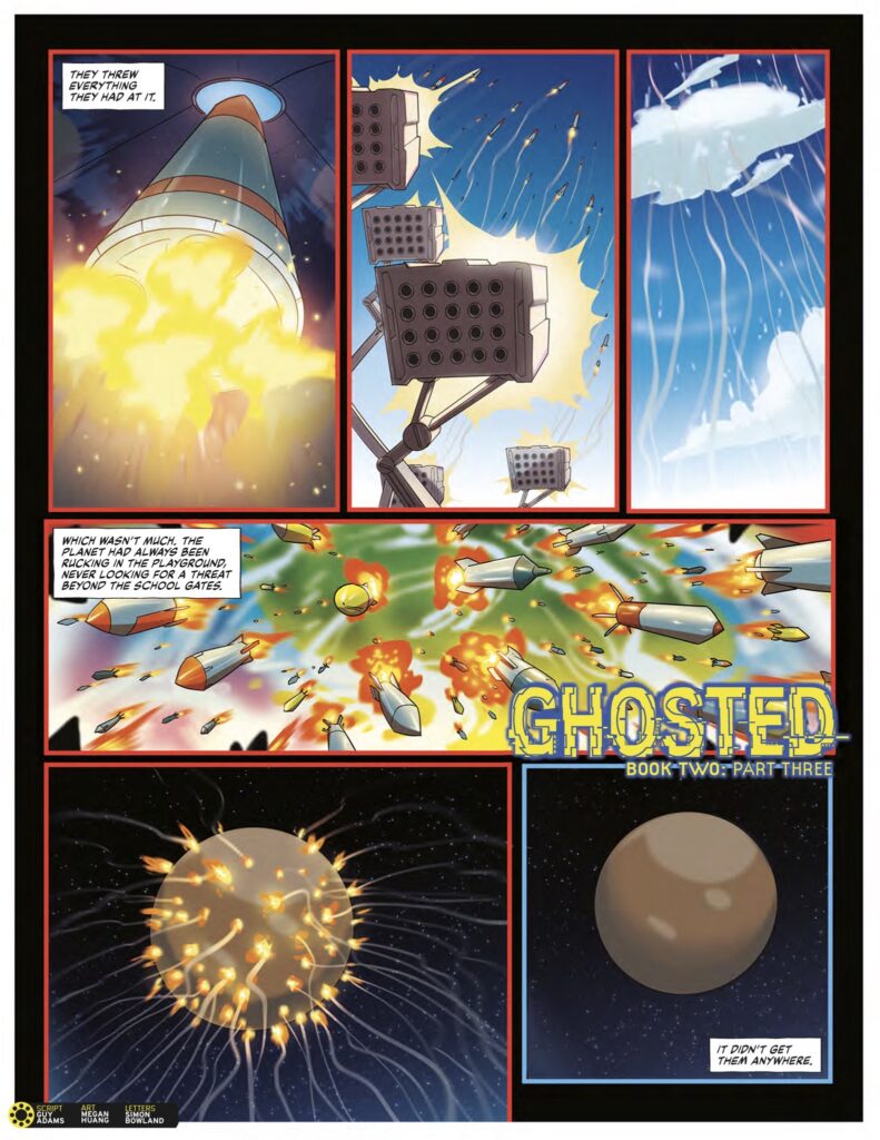 2000AD 2502 - GHOSTED II // PART THREE By Guy Adams (Writer) Megan Huang (Artist) Simon Bowland (Letterer)