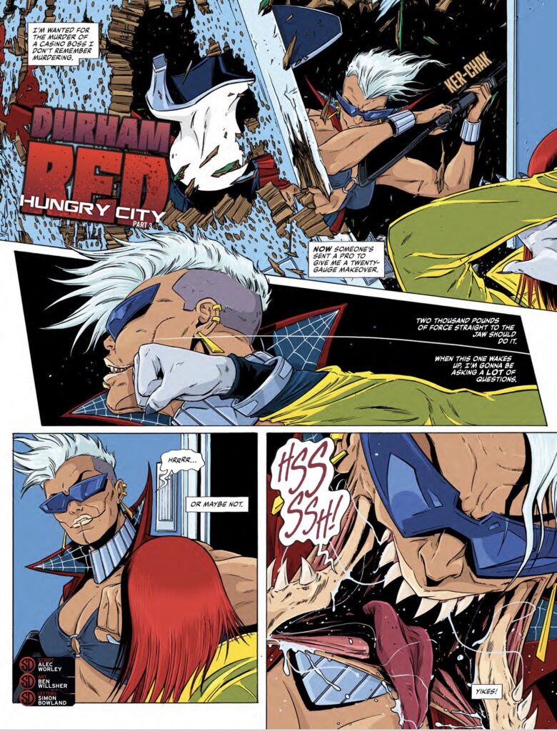 2000AD 2502 - DURHAM RED // HUNGRY CITY By Alec Worley (Writer) Ben Willsher (Artist) Simon Bowland (Letterer)