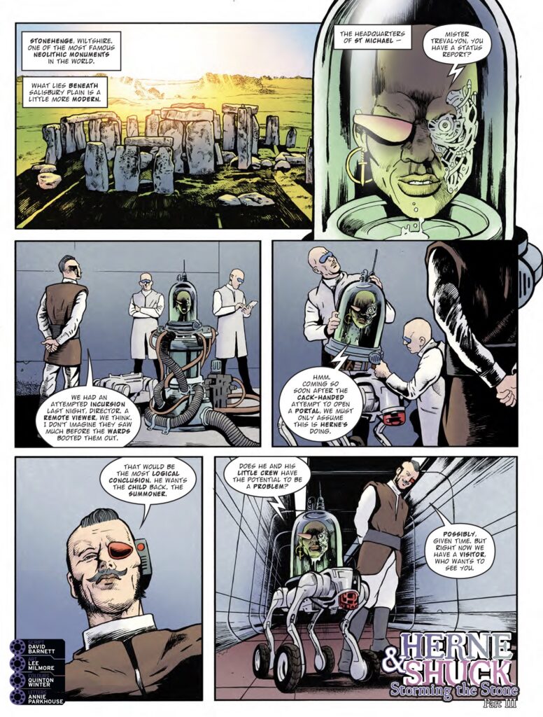 2000AD 2502 - HERNE & SHUCK // STORMING THE STONE By David Barnett (Writer) Lee Milmore (Artist) Quinton Winter (Colourist) Annie Parkhouse (Letterer)