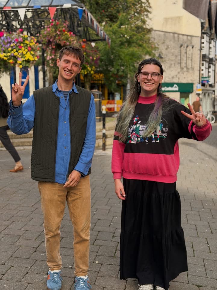 Illustrators Guy Parsons and Liza Pink Dangerfield, 2026 LICAF Fellows. Photo: LICAF