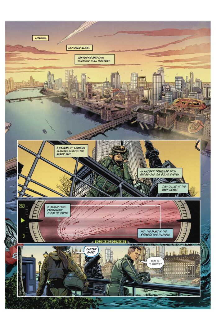 Dan Dare: First Contact by Alex de Campi and Marc Laming, coloured by Michael Woods