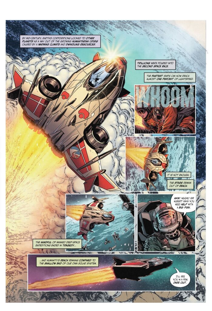 Dan Dare: First Contact by Alex de Campi and Marc Laming, coloured by Michael Woods
