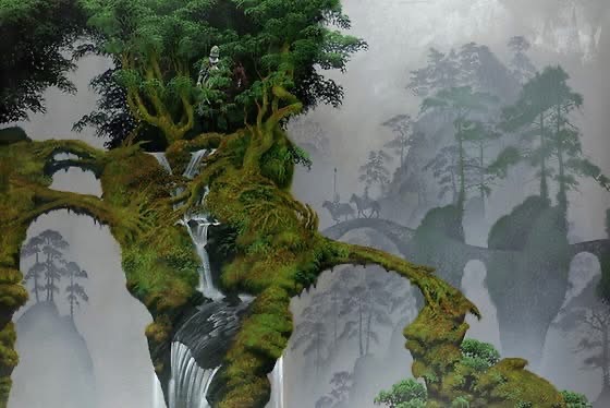 Roger Dean’s Myths and Legends painting for Rick Wakeman’s re-recording of The Myths and Legends of King Arthur and the Knights of the Round Table