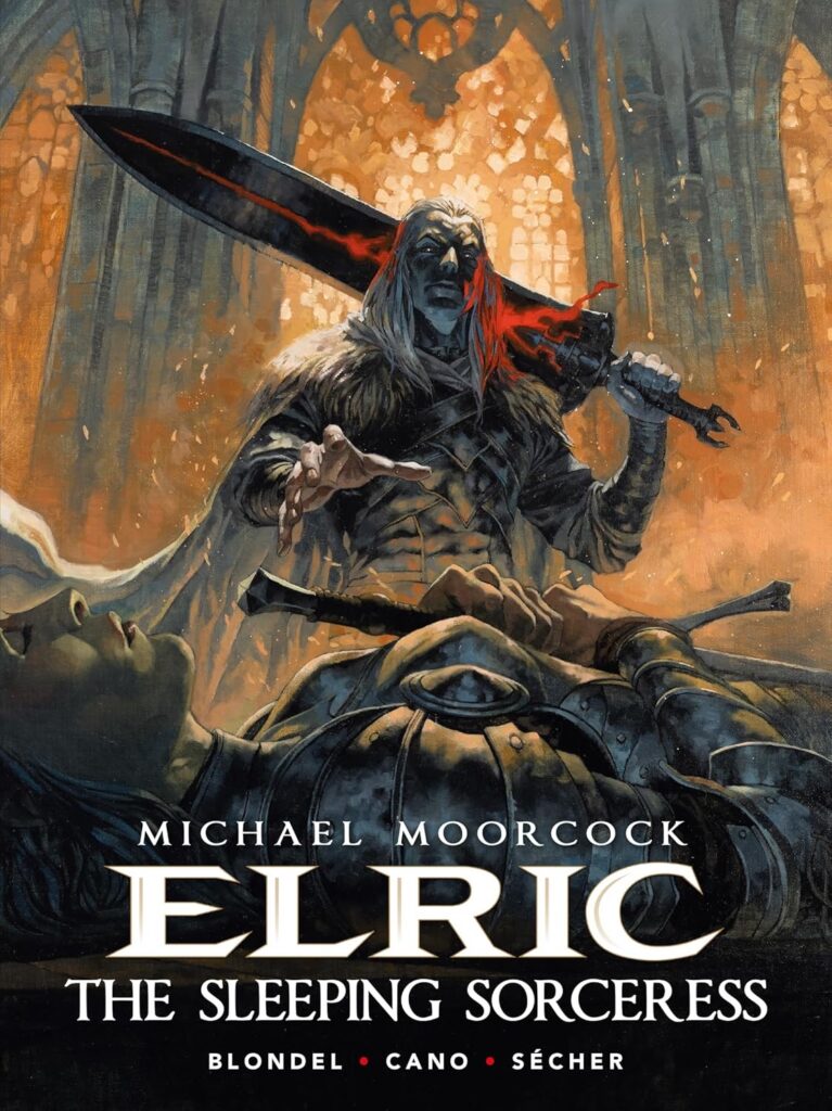 Michael Moorcock's Elric: The Sleeping Sorceress Writer: Julien Blondel, Jean-Luc Cano Artist: Valentin Sécher Regular Edition Cover: Valentin Sécher Direct Market Edition Cover: Norm Konyu Publisher: Titan Comics ISBN: 978-1806182596