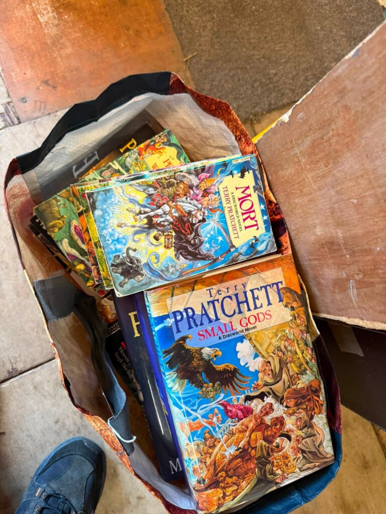 Terry Pratchett Books. The Old Pier Bookshop is at 287 Marine Road Central Morecambe, Lancashire, LA4 5BY