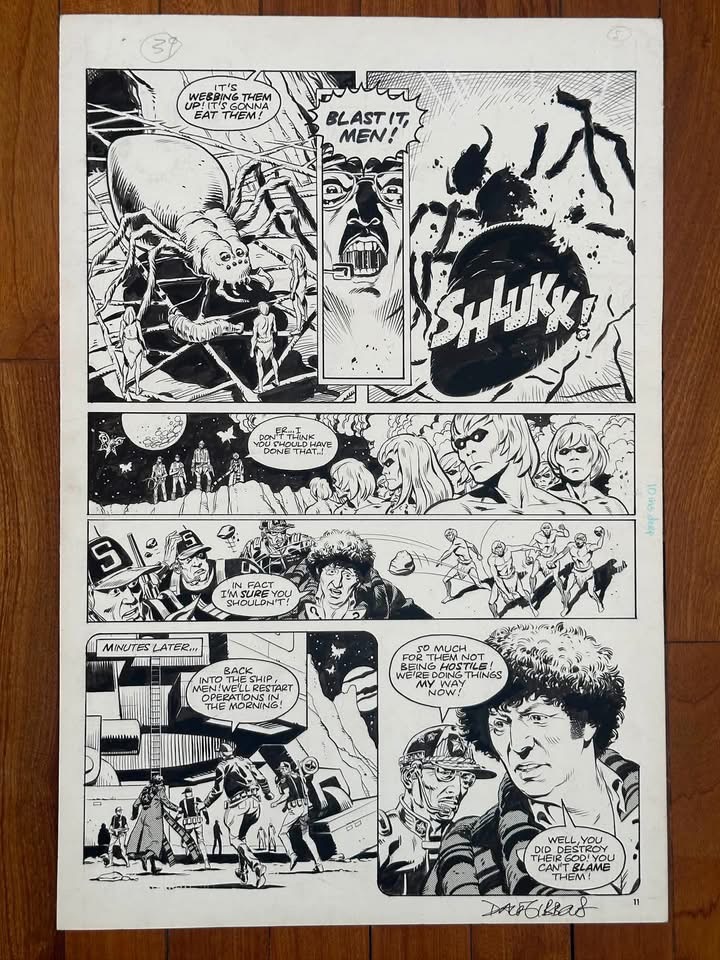 “Spider God” Doctor Who art by Dave Gibbons