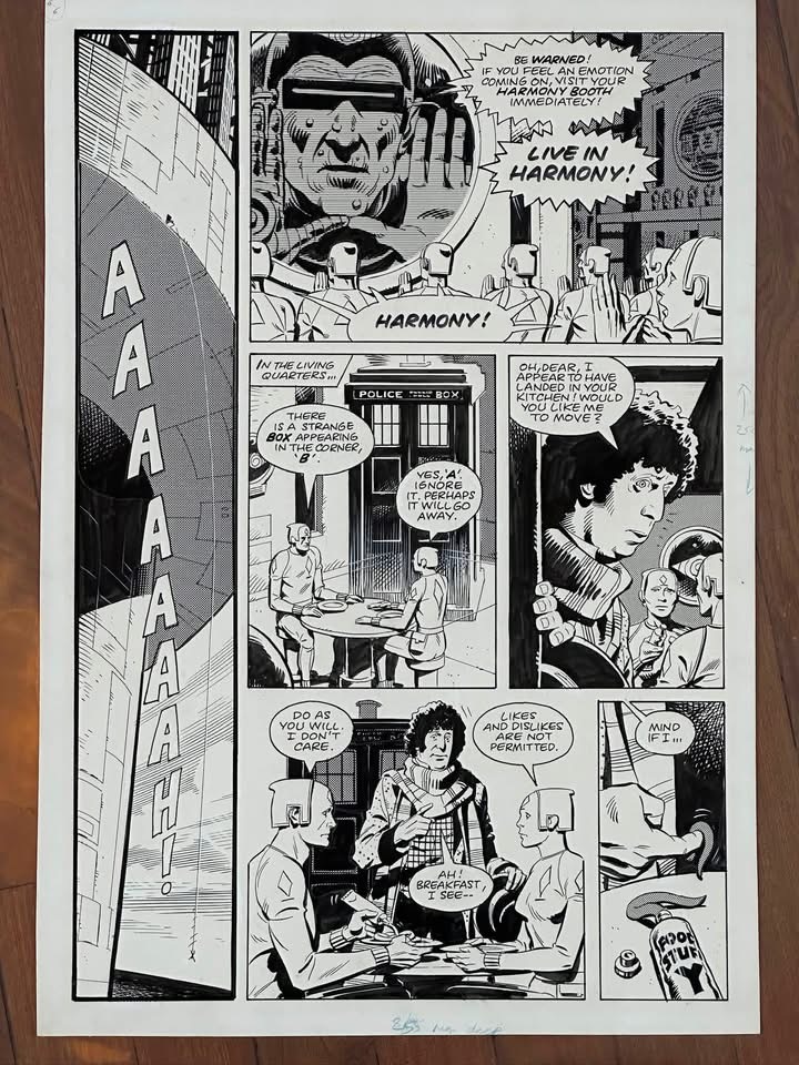 “Doctor Who “City of the Damned” art by Dave Gibbons