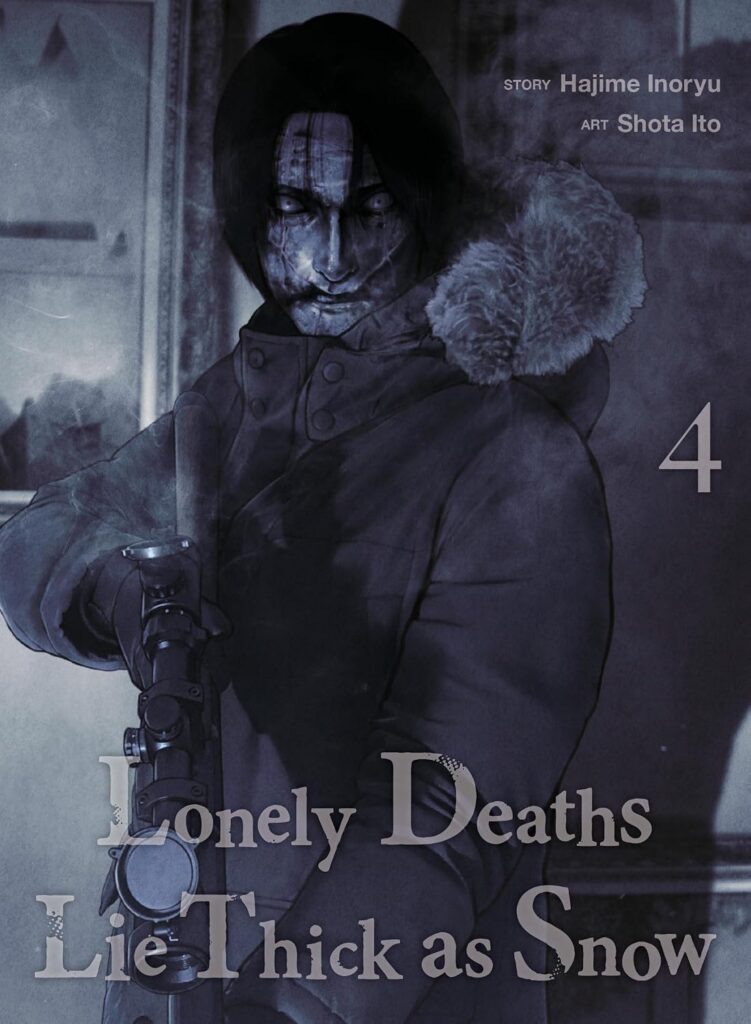 Lonely Deaths Lie Thick As Snow 4
Author: Hajime Inoryu & Shota Ito
Publisher: VERTICAL (Penguin Random House Group)
ISBN-13: 978-1647296063