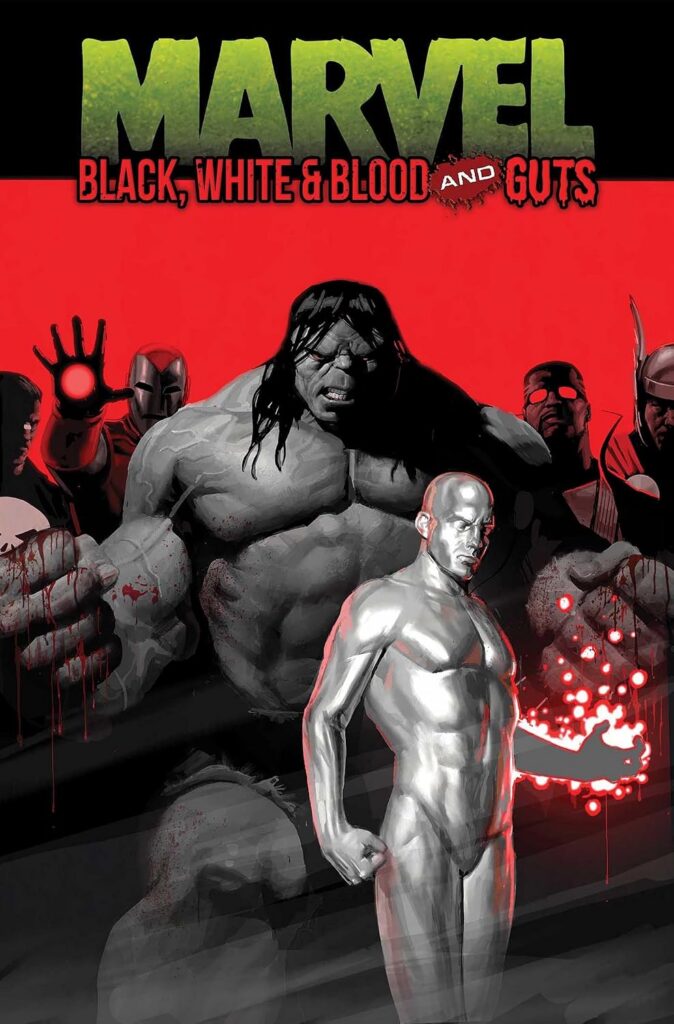 Marvel: Black, White & Blood and Guts
Author: Christopher Condon, Al Ewing & G. Willow Wilson
Publisher: Marvel US
ISBN-13: 978-1302967277