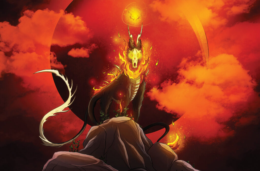 Embers, a 144-page fantasy graphic novel by Lyndon White - Fire Demon