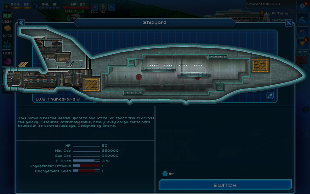 Pixel Starships "Thunderbirds" crossover - Thunderbird 2