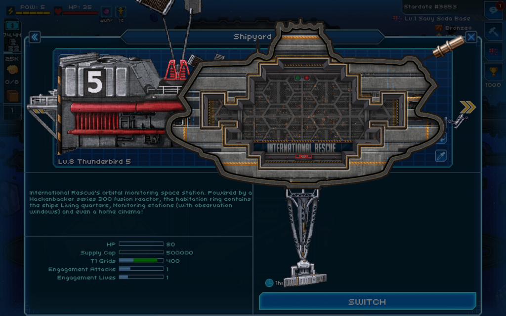Pixel Starships "Thunderbirds" crossover - Thunderbird 5