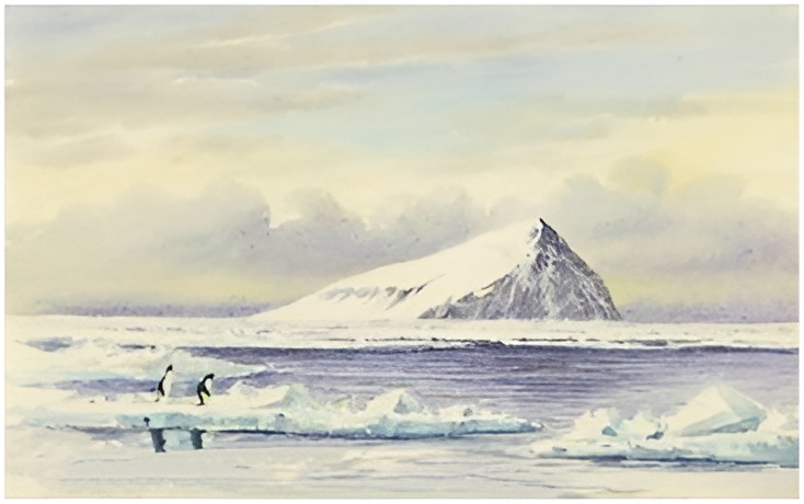 Beaufort Island, Antarctica by Edward A. Wilson, 1911.
