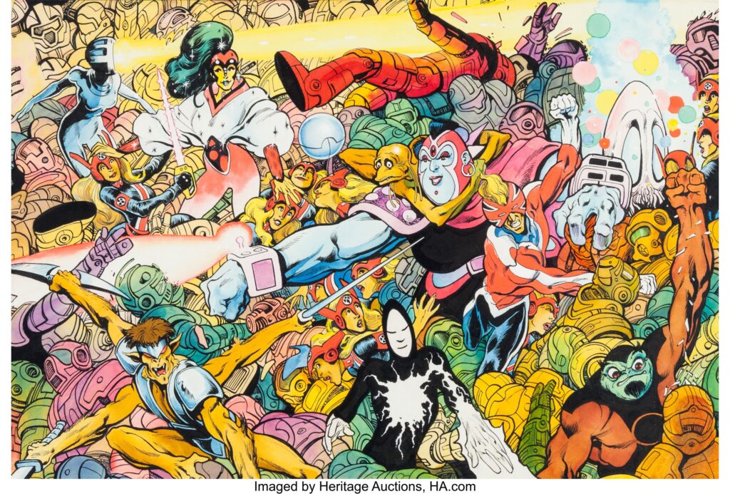 Alan Davis Captain Britain #6 Wrap-Around Cover Original Art (Marvel UK, 1985). Sold by Heritage Auctions for $5,975.00