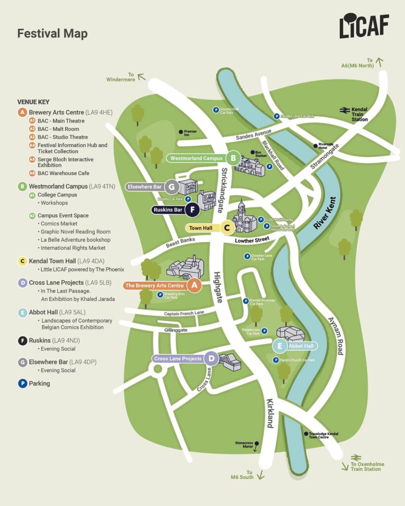 Lakes International Comic Art Festival Map 2026