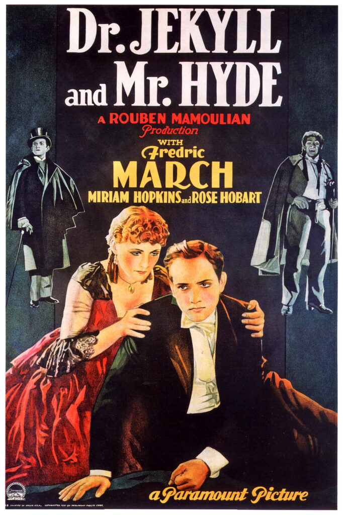 The official film poster for the 1931 film version of Dr. Jekyll and Mr. Hyde