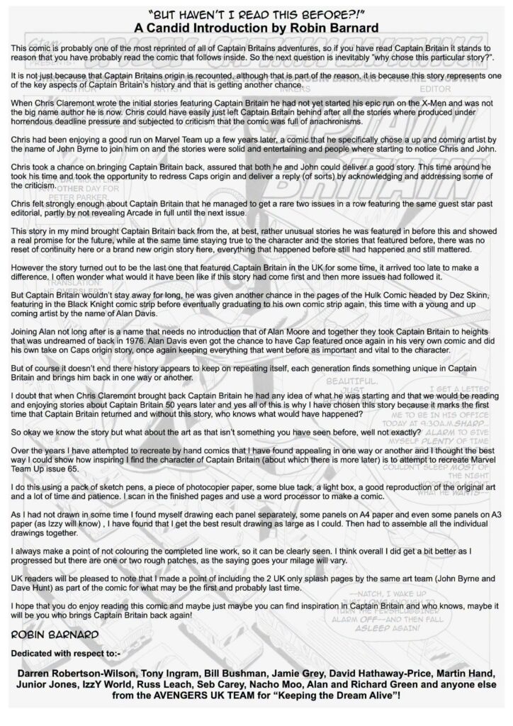 Avengers UK Not For Profit Captain Britain 50th Anniversary Special - Intro
