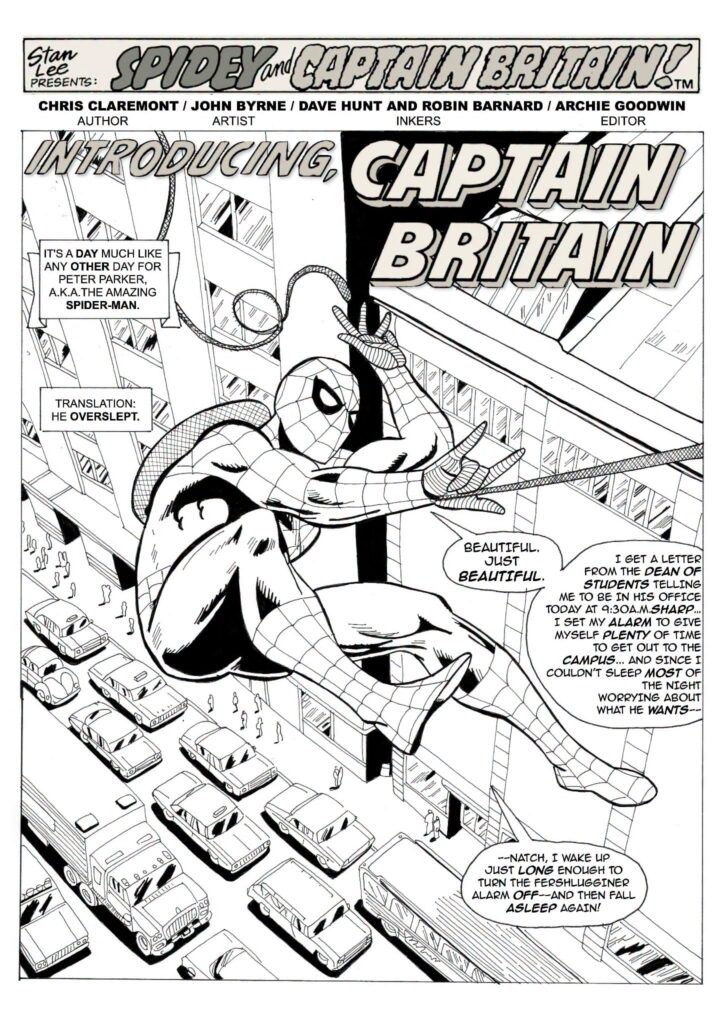 Avengers UK Captain Britain 50th Anniversary Special - art recreation by Robin Barnard