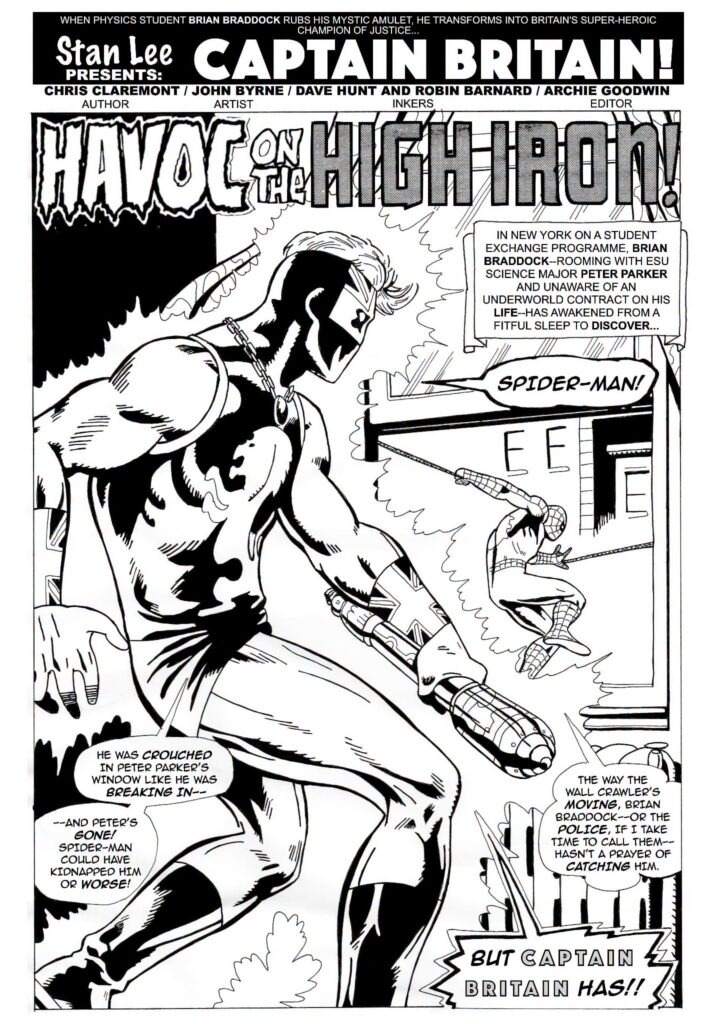 Avengers UK Captain Britain 50th Anniversary Special - art recreation by Robin Barnard