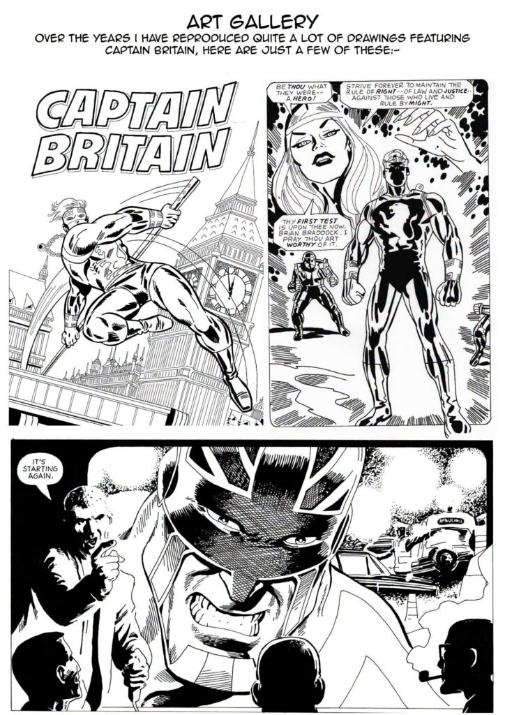Avengers UK Captain Britain 50th Anniversary Special - art recreation by Robin Barnard