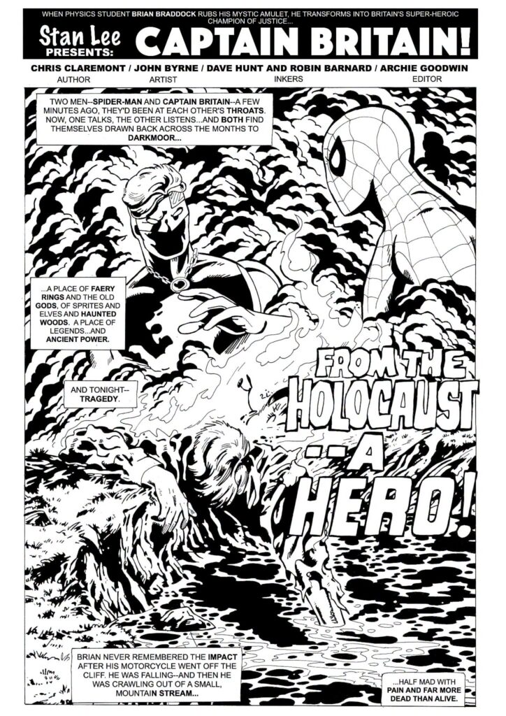 Avengers UK Captain Britain 50th Anniversary Special - art recreation by Robin Barnard