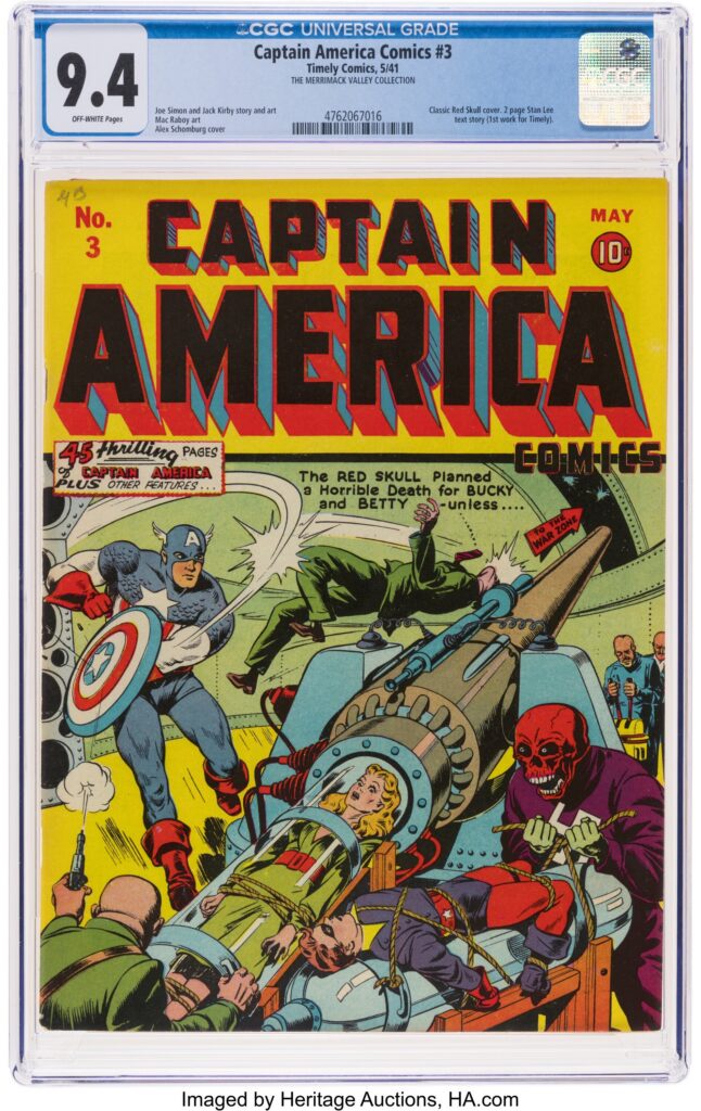 Captain America Comics #3 (Timely, 1941) CGC NM 9.4 Off-white pages