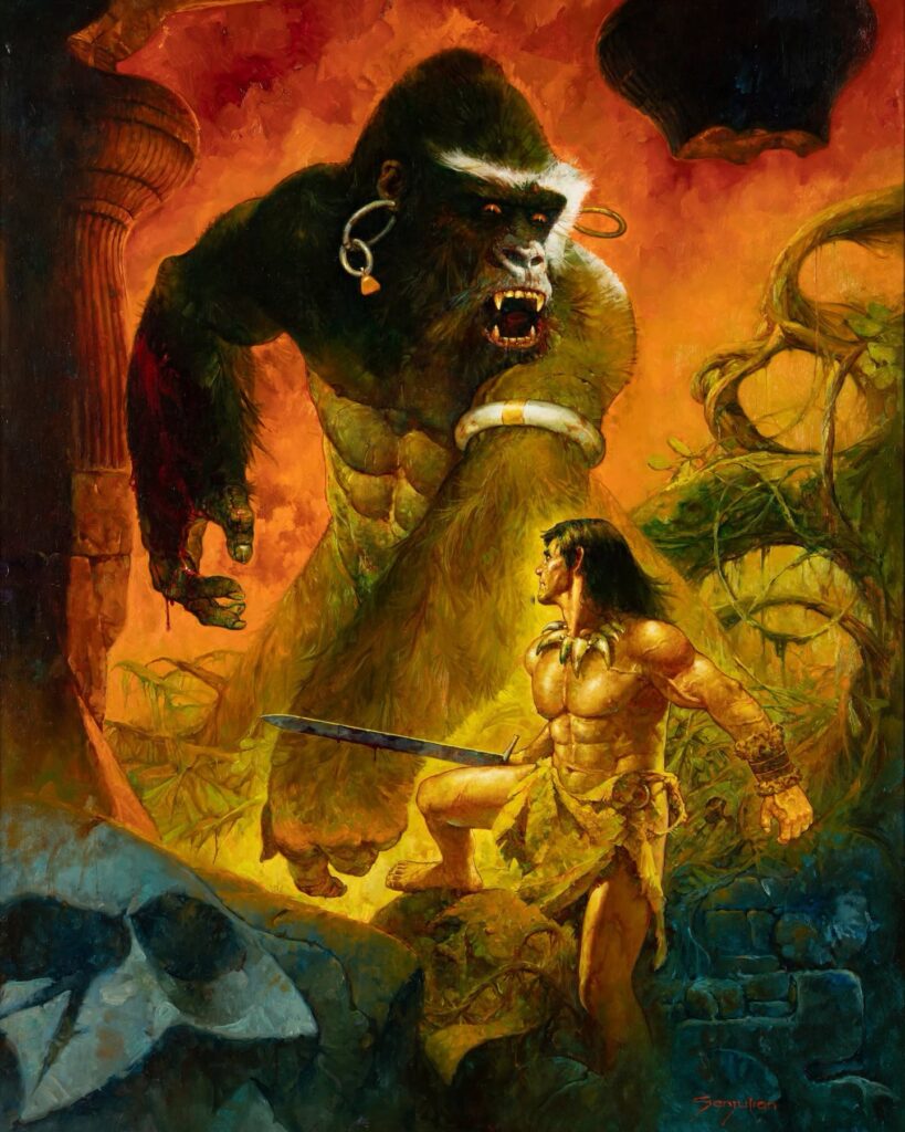 Shadows in the Moonlight (2010) by Sanjulián, featuring Conan the Barbarian