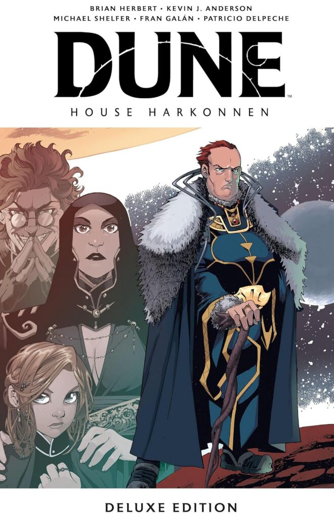 Dune: House Harkonnen Deluxe Edition
By Brian Herbert, Kevin J. Anderson, Kevin & Michael Shelfer
Publisher: BOOM! Studios
On sale 13th October 2026
ISBN: 979-8892159920