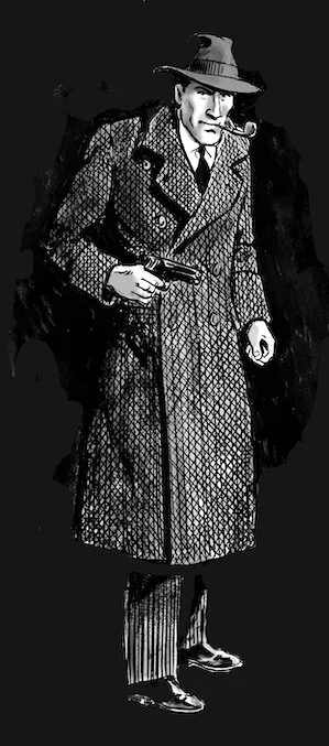 Sexton Blake by Mike Dorey, originally appearing as “Victor Drago”in Tornado in 1979
