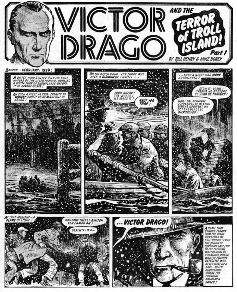“Victor Drago” from Tornado No. 1, 1979, art by Mike Dorey