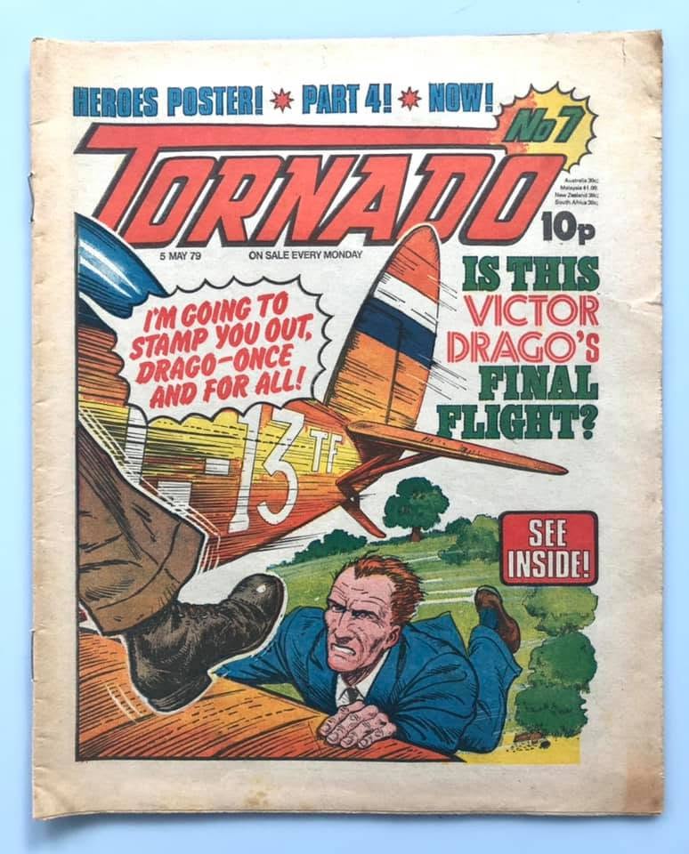 Tornado No. 7 cover dated 5th May 1979, featuring “Victor Drago” on the cover. With thanks to  Mark Tarrington-Hodgson
