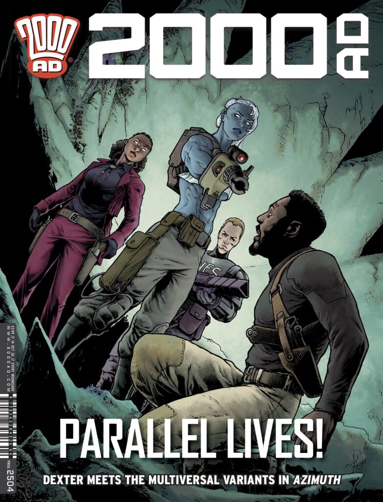 2000AD Prog 2504
Release Date: 14th October £3.99
US Release Date: 28th October $7.99
COVER: Tazio Bettin