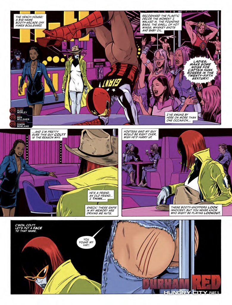 2000AD Prog 2504 - DURHAM RED // HUNGRY CITY
By Alec Worley (Writer) Ben Willsher (Artist) Simon Bowland (Letterer)
