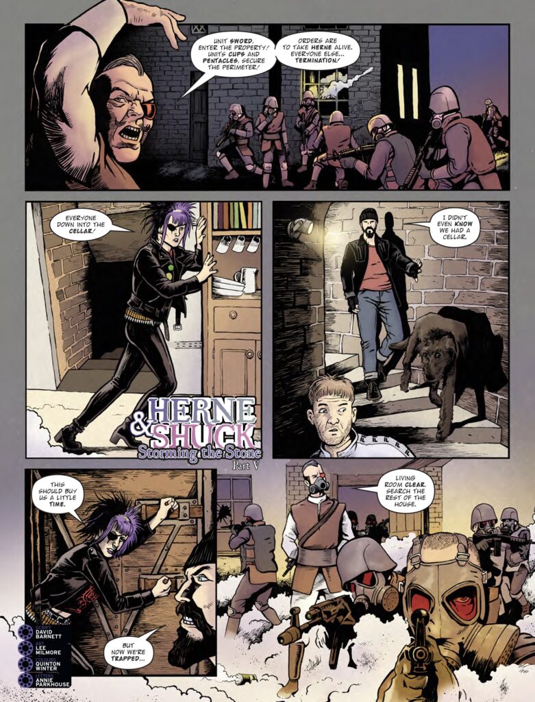 2000AD Prog 2504 - HERNE & SHUCK // STORMING THE STONE
By David Barnett (Writer) Lee Milmore (Artist) Quinton Winter (Colourist) Annie Parkhouse (Letterer)