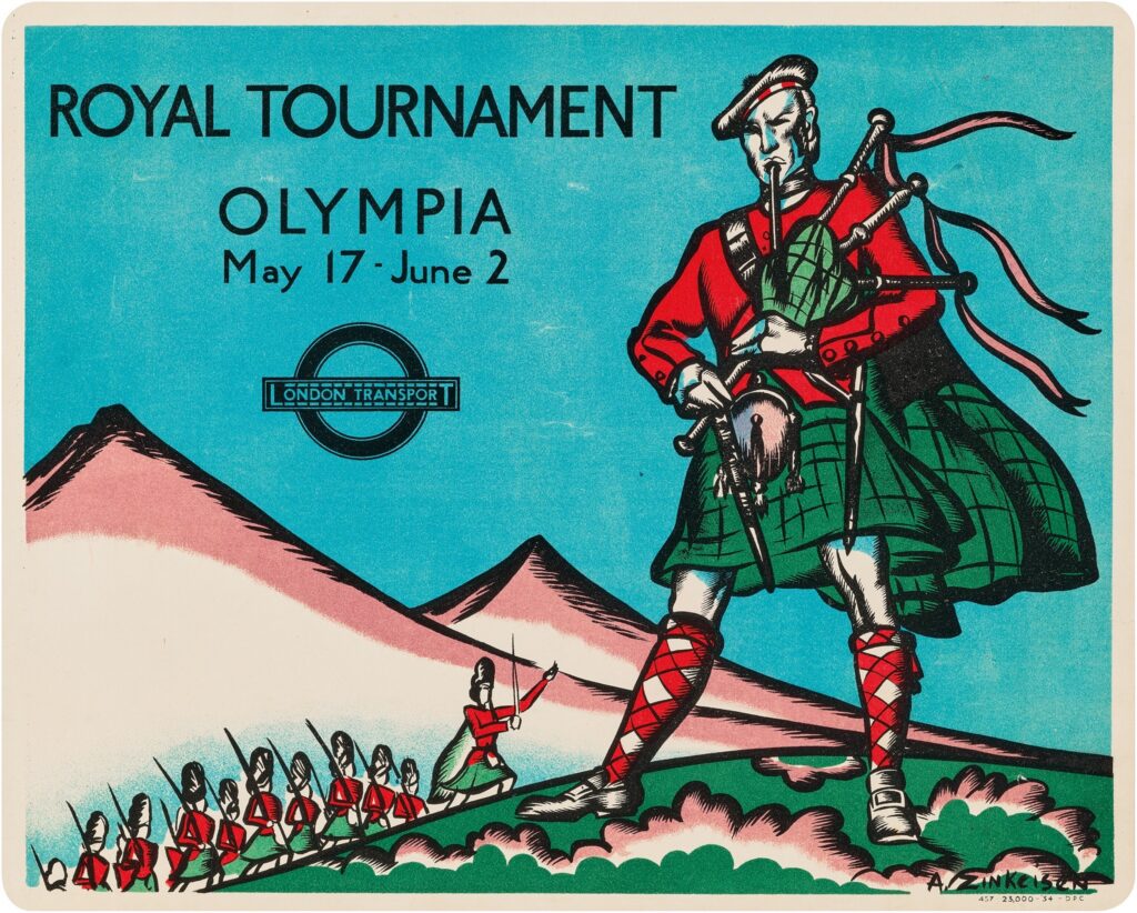 Royal Tournament lithographic poster, 1934 by Anna Zeinkeisen (1901-1976)
