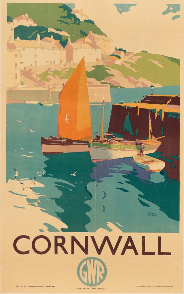 Cornwall lithograph poster, 1950s by Frank Sherwin