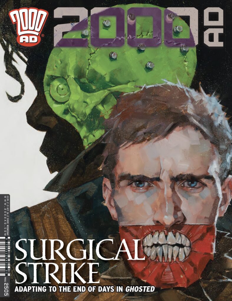 2000AD Prog 2505
Release Date: 21st October £3.99
US Release Date: 4th November $7.99
Cover: Simon Davis