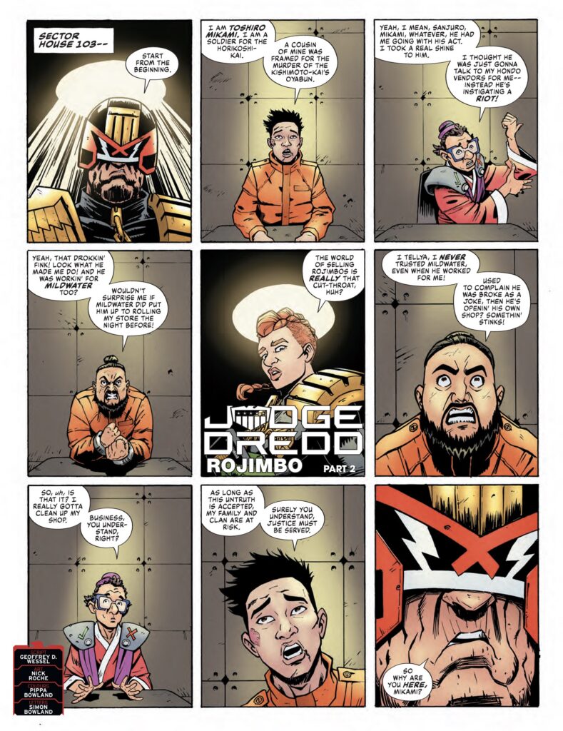 Judge Dredd Megazine 497 - JUDGE DREDD // ROJIMBO
By Geoffrey D. Wessel (Writer) Nick Roche (Artist) Pippa Bowland (Colourist) Simon Bowland (Letterer)