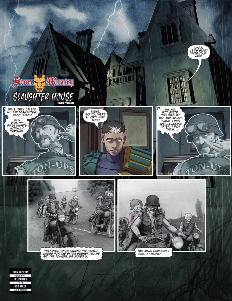 Judge Dredd Megazine 497 - STORM WARNING // SLAUGHTER HOUSE
By John Reppion (Writer) Lee Carter (Artist) Rob Steen (Letterer)