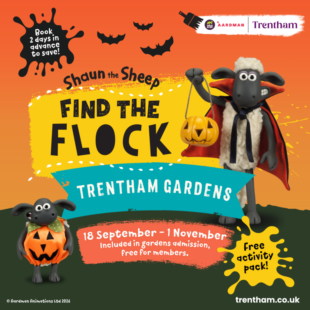 Shaun the Sheep: Find the Flock at Trentham Gardens, Stoke-on-Trent, created in collaboration with Aardman, running until  1st November 2026