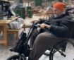 Al Davison testing out an enhancement to his wheelchair… can you help him secure it?