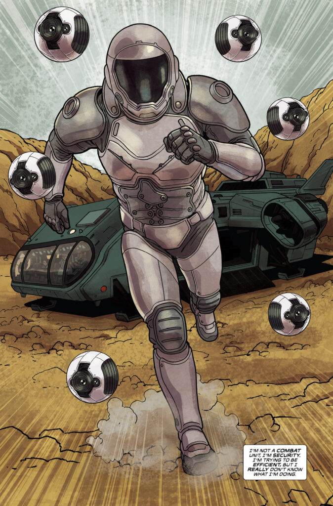 All Systems Red: The Graphic Novel by Martha Wells (Cosmic Lighthouse) - Sample Art