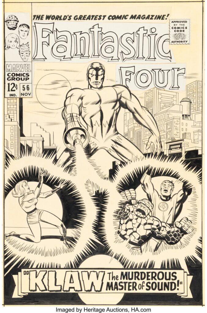 Jack Kirby and Joe Sinnott Fantastic Four #56 Klaw Cover Original Art (Marvel, 1966)