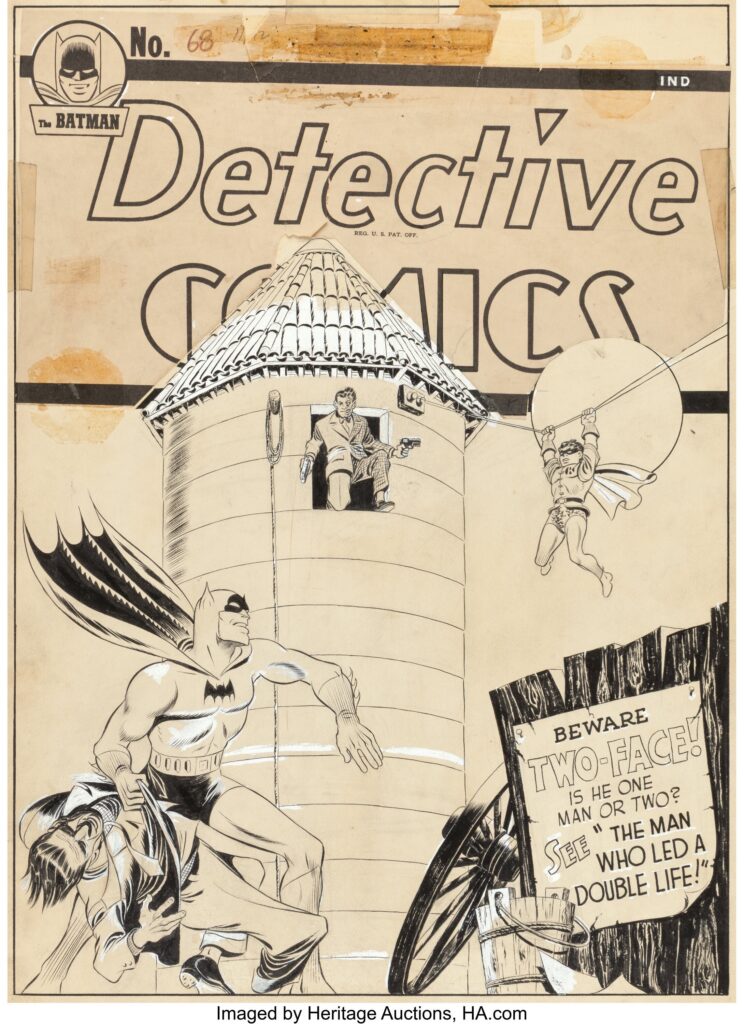 Jerry Robinson Detective Comics #68 Two-Face Second Appearance Cover Original Art (DC, 1942)