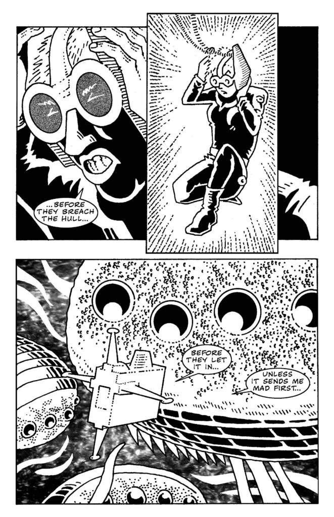 A page from the forthcoming “Flip 2”, written by Smuzz, art by Matt Howarth